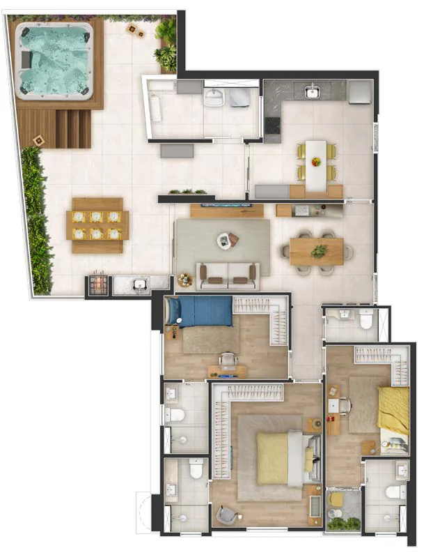 Planta garden 136 m²